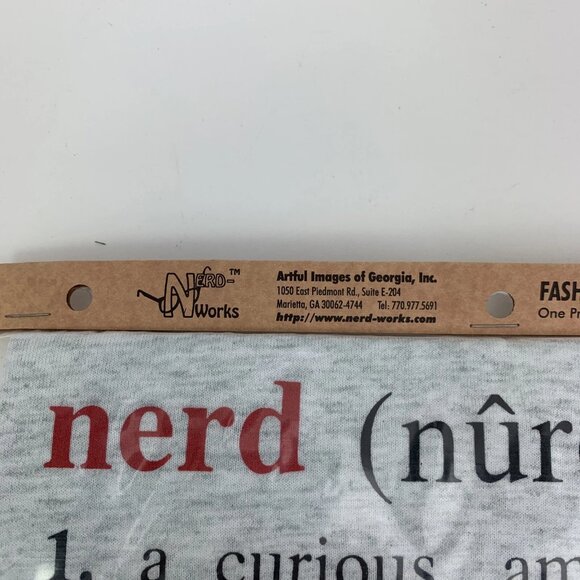 Vintage 90s Single Stitch Geeky Short Sleeve T-Shirt Large Gray "Nerd Definition - Picture 2 of 6